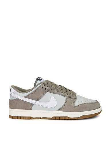 Nike Dunk Low Retro Se in Light Silver, White, Light Army, & Sail