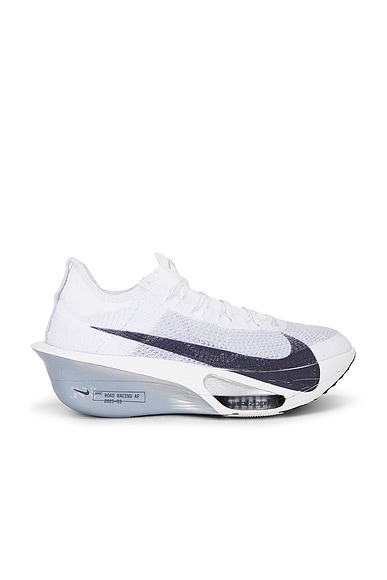 Nike Alphafly 3 in White, Gridiron, & Pure Platinum
