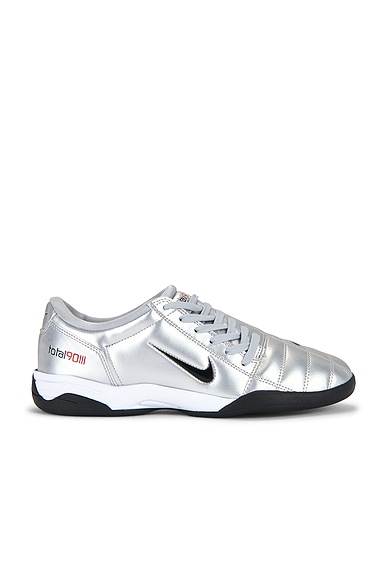 Nike T90 Sp in Metallic Silver, Black, & University Red