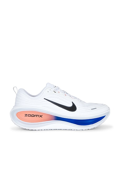 Nike Vomero Plus in White, Black, Atomic Pink, & Racer Blue