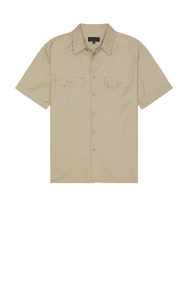 NILI LOTAN Alvaro Shirt in Taupe Grey