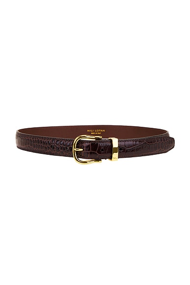 NILI LOTAN Louise Belt in Dark Brown