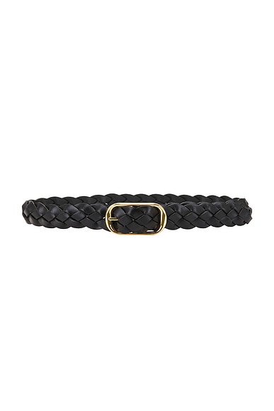 NILI LOTAN Braided Reine Belt in Black