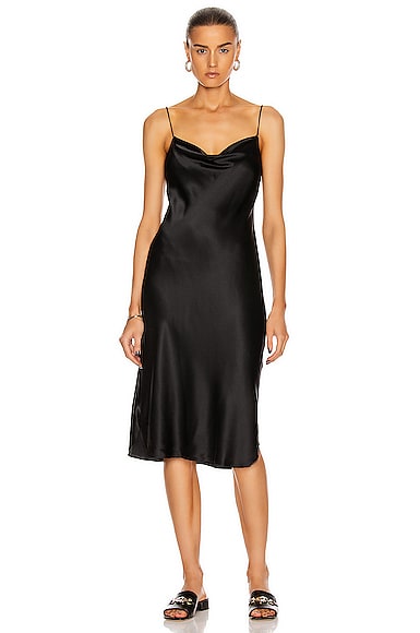Nili Lotan Plunge Neck Slip Dress In Black