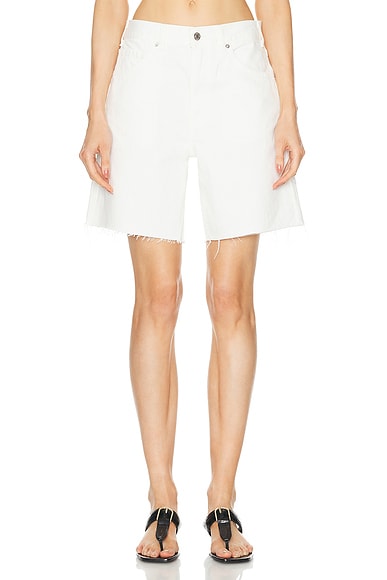 Shop Nili Lotan Russel Denim Short In Cream