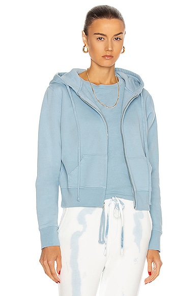 NILI LOTAN Callie Zip Up Hoodie in Light Blue | FWRD