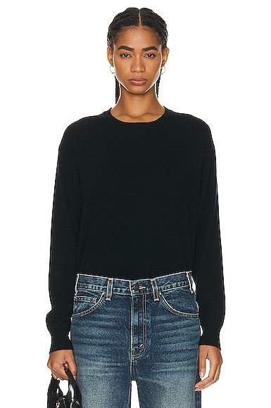 CO Boxy Crew Neck Sweater in Black FWRD