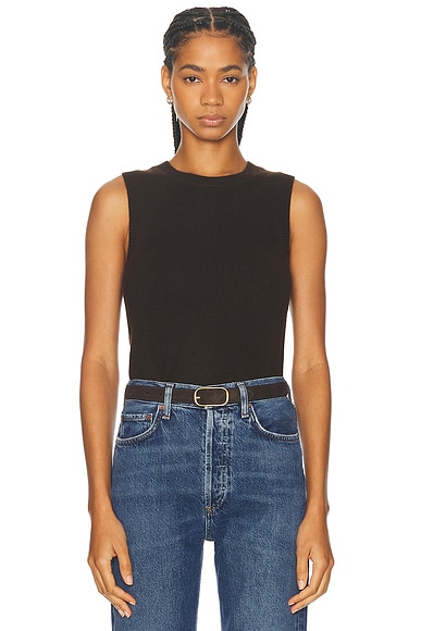NILI LOTAN Jamiya Sweater Vest in Espresso