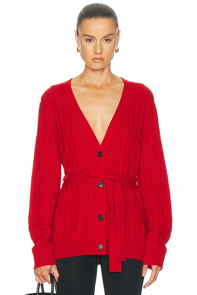 NILI LOTAN Tirza Cardigan in True Red