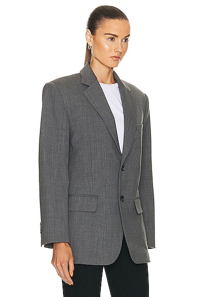 Nili Lotan Single-Breasted Boyfriend Blazer Jacket | Smart
