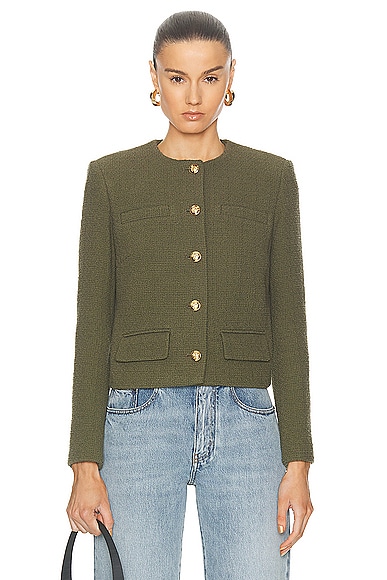 Shop Nili Lotan Paiges Jacket In Army Green