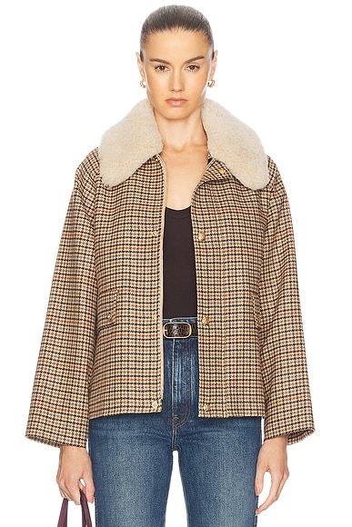 Nanushka alamo coat houndstooth shop