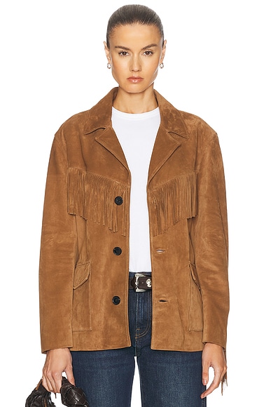 NILI LOTAN Maelle Fringe Jacket in Martora