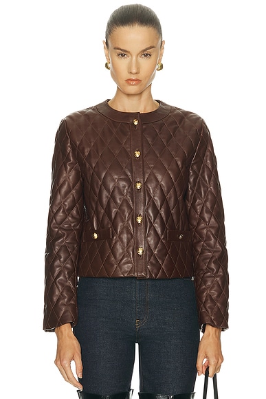 NILI LOTAN Amy Leather Jacket in Bordeaux