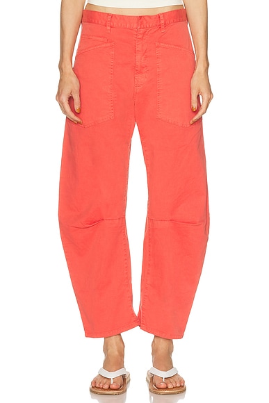 NILI LOTAN Shon Pant in Vintage Washed Faded Red