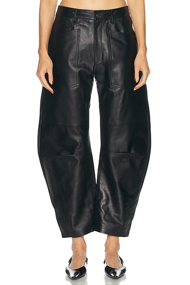 NILI LOTAN Shon Leather Pant in Midnight