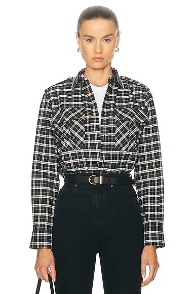 Faith Connexion Tweed Oversized Top in Black & White | FWRD