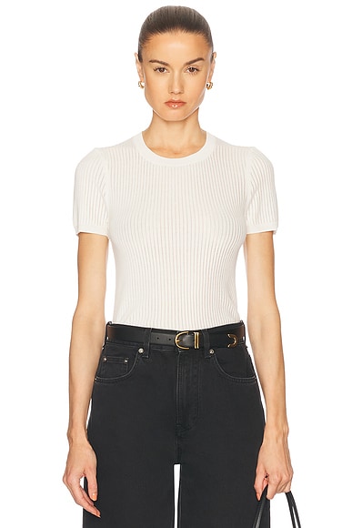 NILI LOTAN Zandra Sweater Top in Ivory