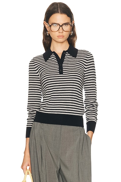 Prescott Stripe Polo Knit Top