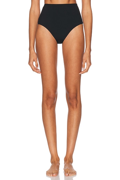 NILI LOTAN High Waisted Bikini Bottom in Black