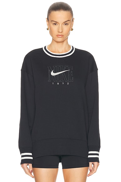 Phoenix Fleece Graphic Oversized Long Crewneck Sweatshirt