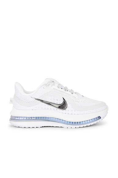 Nike Pegasus Premium Sneaker in White, Metallic Silver, & Metallic Silver