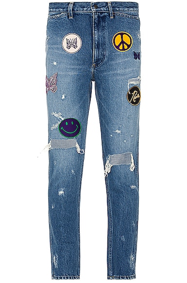 Assorted Patches Slim Jean
