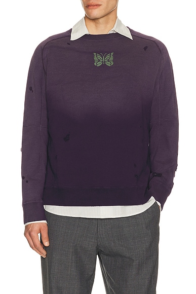 Needles Deconstructed Sweatshirt in Purple