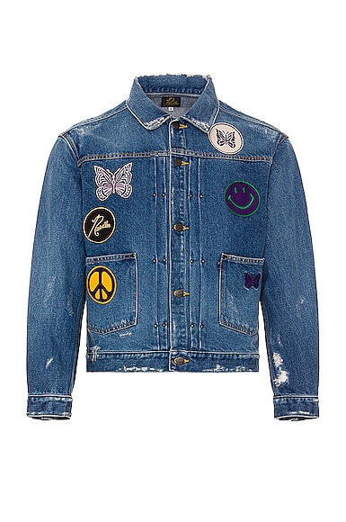 Needles Assorted Patches Jean Jacket in Blue