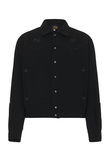 Needles Piping Cowboy Jacket Double Cloth In Black