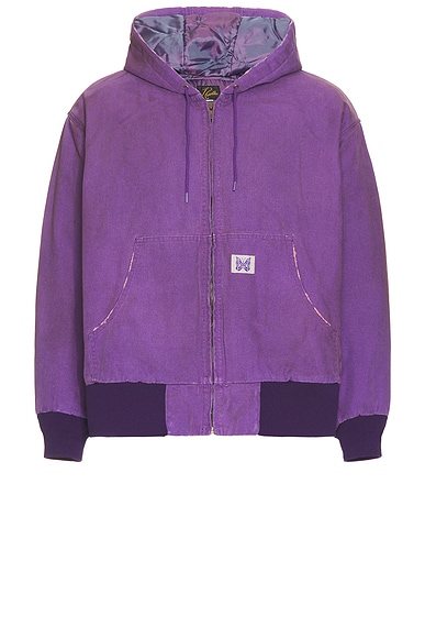 Needles Zipped Work Hoody 11Oz Cotton Oxford in Purple