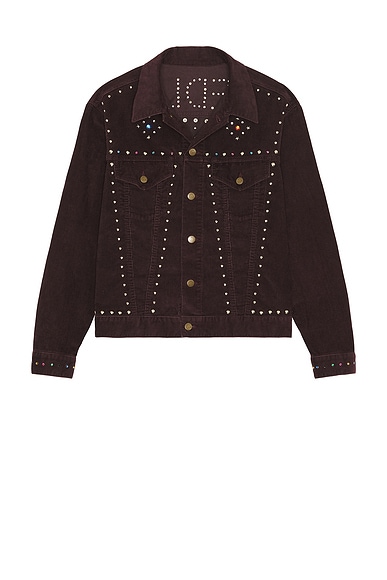 Studded Jean Jacket 14W Corduroy