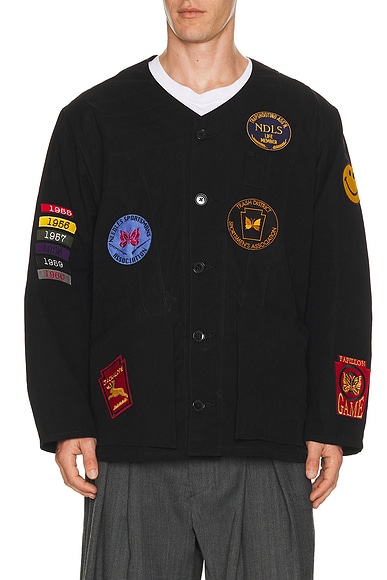 Needles Shooting Jacket Waxed Cloth in Black