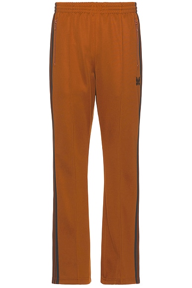 Needles Boot-Cut Track Pant Poly Smooth in Rust