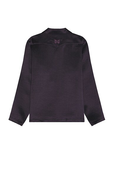 Shop Needles Long Sleeve Cowboy One-up Shirt Poly Sateen In Dk.purple