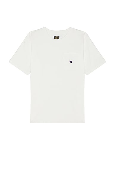 Needles Short Sleeve Crew Neck Tee Poly Jersey in White