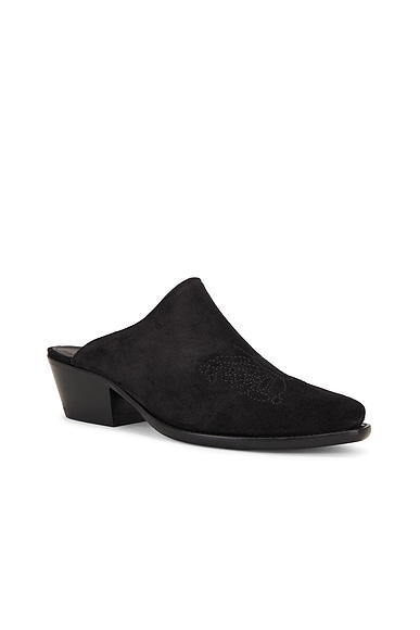 Needles Heeled Papillon Stitched Mule Suede In Black | ModeSens