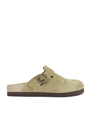Shop Needles Leather Clog Sandal In Taupe
