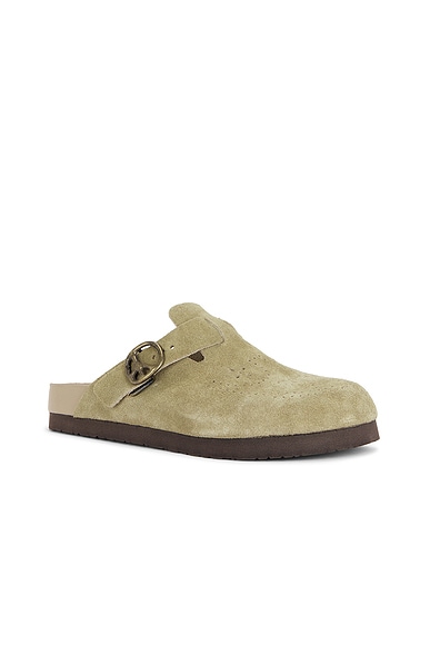 Shop Needles Leather Clog Sandal In Taupe