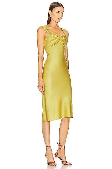 Shop Noam Cinda Dress In Chartreuse