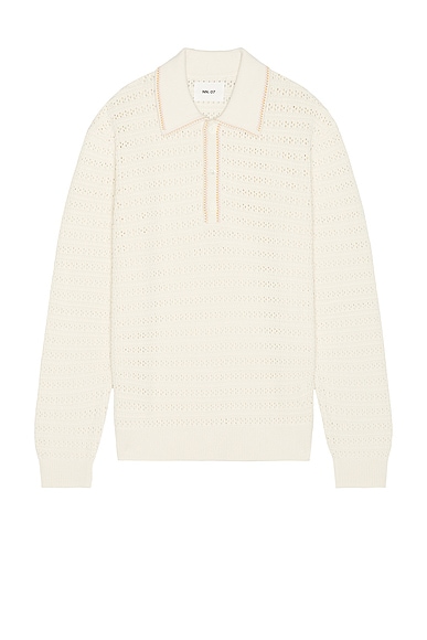 NN07 Josh Long Sleeve Polo 6636 in Ivory