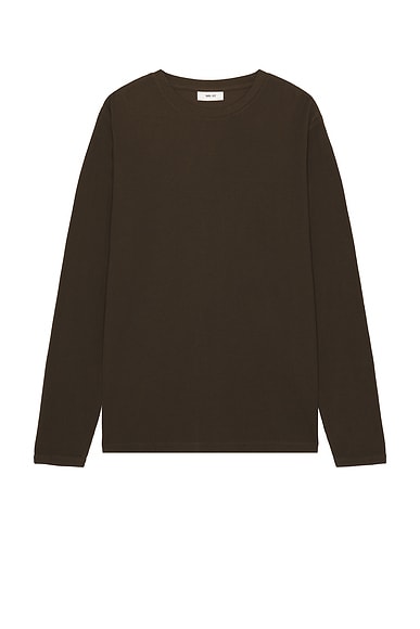 NN07 Clive Waffle Knit Tee in Demitasse