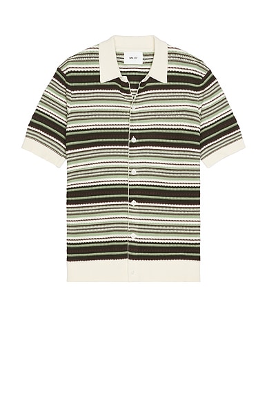 Tシャツ・カットソー NN07 SS25 Polo shirts (2526689613 NOAM 6689EVERGREEN) NN07 Noam Polo in Evergreen | FWRD