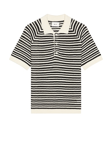NN07 Brett Short Sleeve Polo 6686 in Black Stripe
