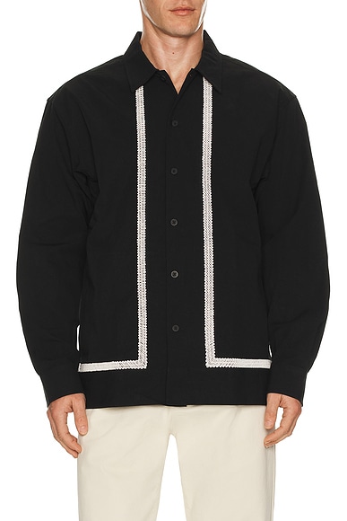 Reed Embroidered Button Up Overshirt