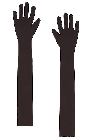 Norma Kamali Long Gloves In Chocolate