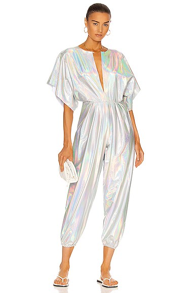 Norma Kamali Rectangle Jog Jumpsuit in Hologram FWRD