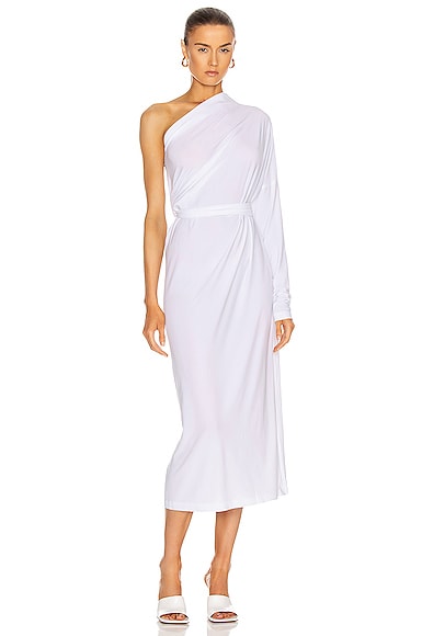 Norma Kamali All In One Dress to Midcalf in White