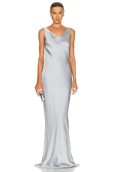 Norma Kamali Maria Gown in Silver