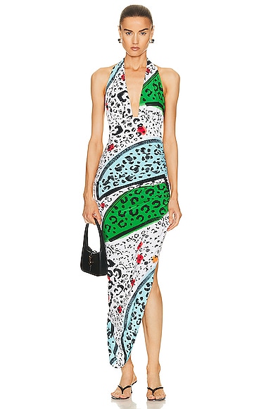 butter yellow halter neck dress Aspen Twist Front Halter Maxi Dress